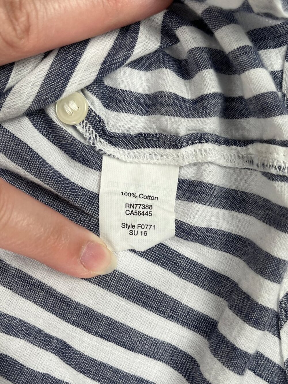 Madewell Lace Up Terrace Blouse Women's XS Blue White Striped Boho Cottagecore - Picture 11 of 13